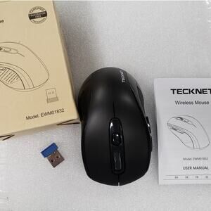 TECKNET Wireless Ergonomic Mouse 2.4G Optical Computer Mice Model EWM01302
